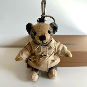 Burberry Tan and Black Teddy Bear Key Holder